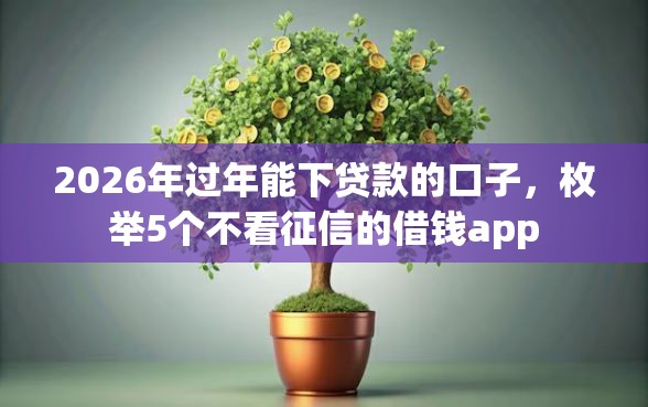 2026年过年能下贷款的口子，枚举5个不看征信的借钱app