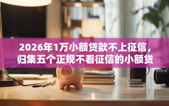 2026年1万小额贷款不上征信，归集五个正规不看征信的小额贷款口子
