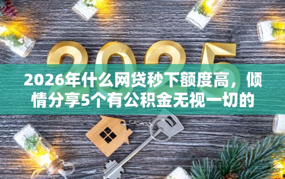 2026年什么网贷秒下额度高，倾情分享5个有公积金无视一切的口子
