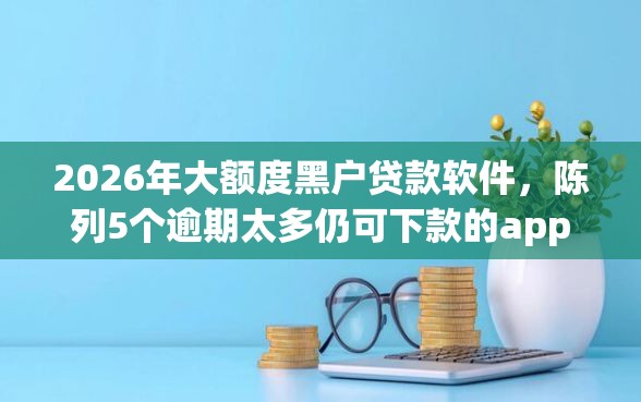 2026年大额度黑户贷款软件，陈列5个逾期太多仍可下款的app