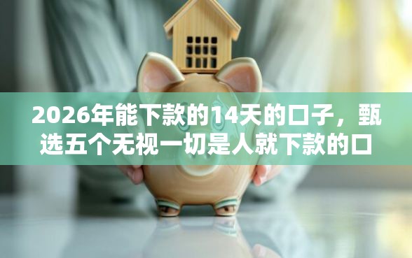 2026年能下款的14天的口子，甄选五个无视一切是人就下款的口子