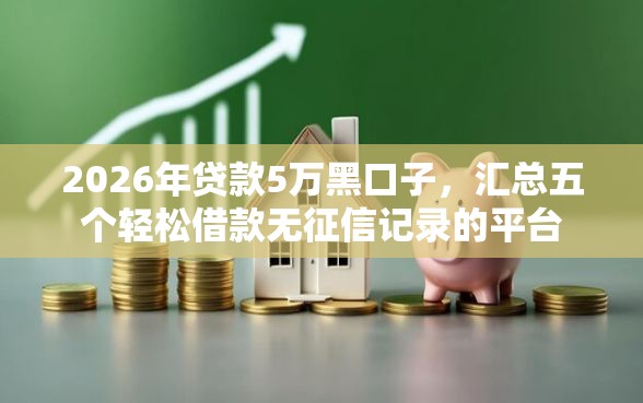 2026年贷款5万黑口子，汇总五个轻松借款无征信记录的平台