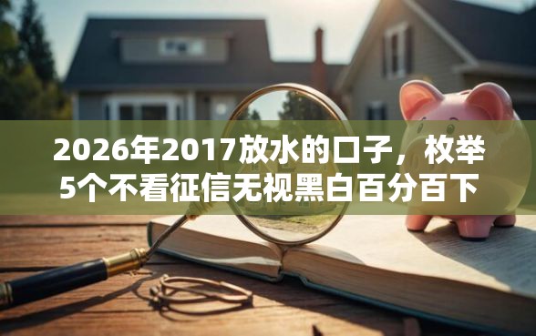 2026年2017放水的口子，枚举5个不看征信无视黑白百分百下款网贷口子