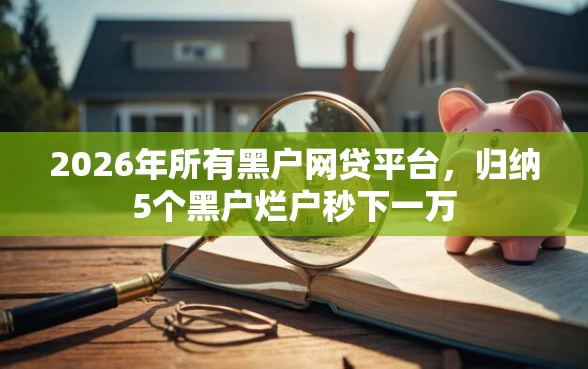 2026年所有黑户网贷平台，归纳5个黑户烂户秒下一万
