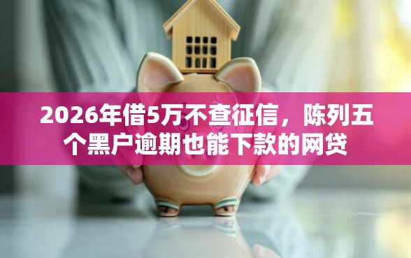 2026年借5万不查征信，陈列五个黑户逾期也能下款的网贷