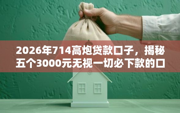 2026年714高炮贷款口子，揭秘五个3000元无视一切必下款的口子