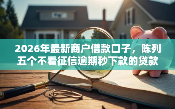 2026年最新商户借款口子，陈列五个不看征信逾期秒下款的贷款