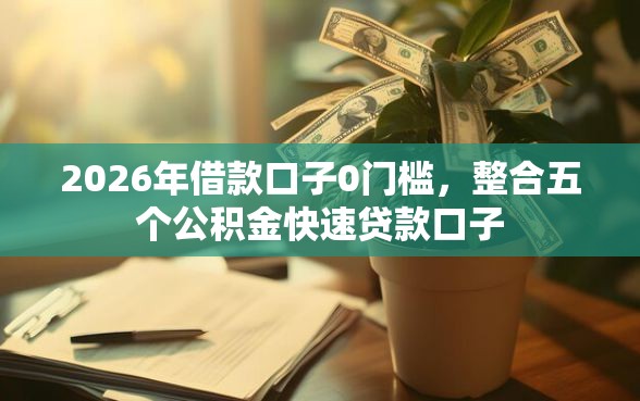2026年借款口子0门槛，整合五个公积金快速贷款口子