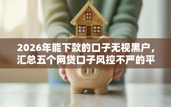 2026年能下款的口子无视黑户，汇总五个网贷口子风控不严的平台