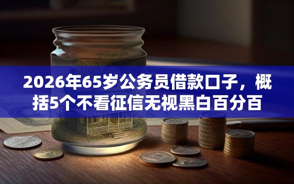 2026年65岁公务员借款口子，概括5个不看征信无视黑白百分百下款平台