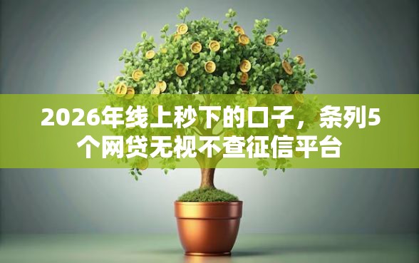2026年线上秒下的口子，条列5个网贷无视不查征信平台