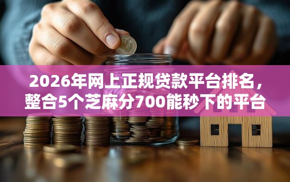 2026年网上正规贷款平台排名，整合5个芝麻分700能秒下的平台