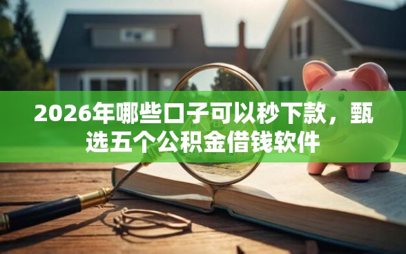 2026年哪些口子可以秒下款，甄选五个公积金借钱软件