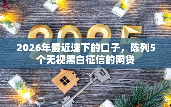 2026年最近速下的口子，陈列5个无视黑白征信的网贷