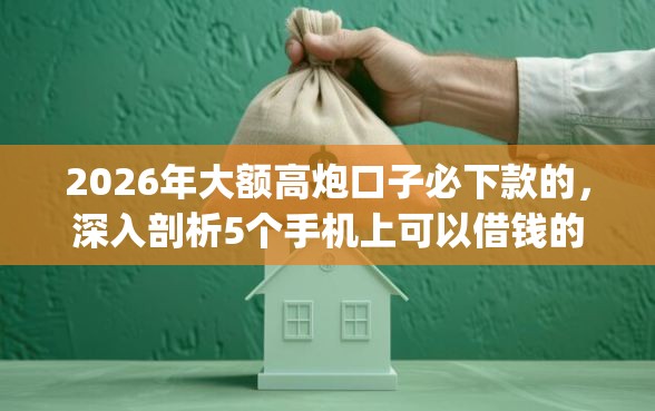 2026年大额高炮口子必下款的，深入剖析5个手机上可以借钱的app