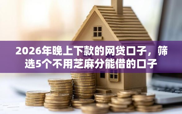 2026年晚上下款的网贷口子，筛选5个不用芝麻分能借的口子