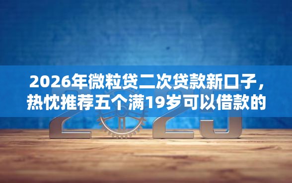 2026年微粒贷二次贷款新口子，热忱推荐五个满19岁可以借款的口子