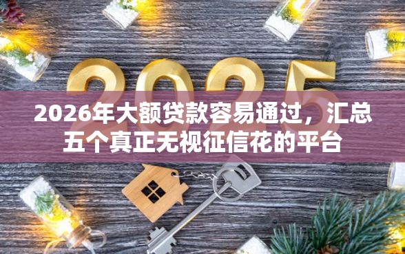 2026年大额贷款容易通过，汇总五个真正无视征信花的平台