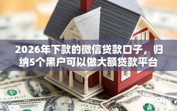 2026年下款的微信贷款口子，归纳5个黑户可以做大额贷款平台