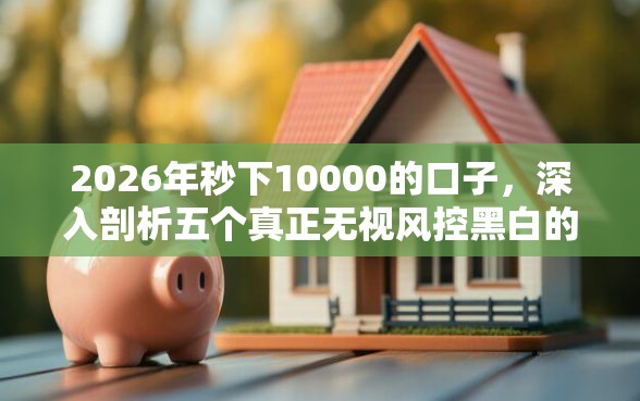 2026年秒下10000的口子，深入剖析五个真正无视风控黑白的网贷平台