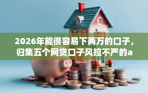 2026年能很容易下两万的口子，归集五个网贷口子风控不严的app