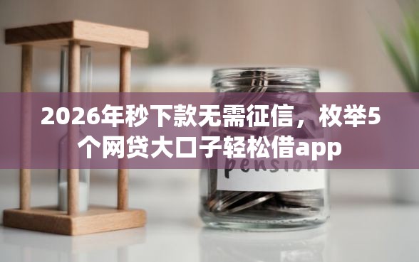 2026年秒下款无需征信，枚举5个网贷大口子轻松借app