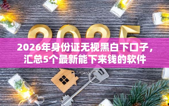 2026年身份证无视黑白下口子，汇总5个最新能下来钱的软件