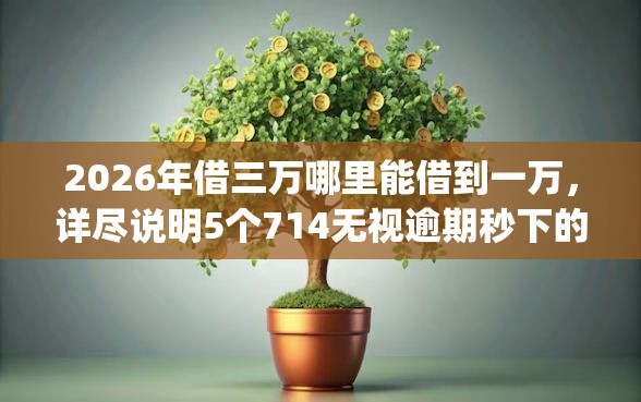 2026年借三万哪里能借到一万，详尽说明5个714无视逾期秒下的app