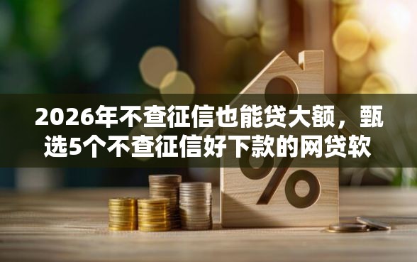 2026年不查征信也能贷大额，甄选5个不查征信好下款的网贷软件