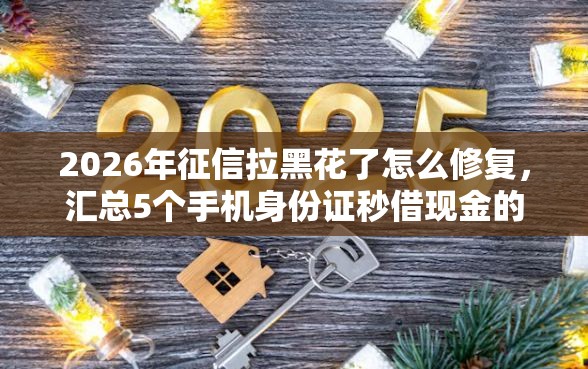 2026年征信拉黑花了怎么修复，汇总5个手机身份证秒借现金的平台