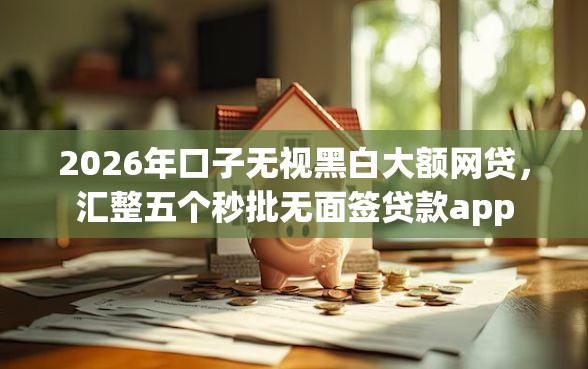2026年口子无视黑白大额网贷，汇整五个秒批无面签贷款app