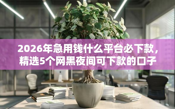 2026年急用钱什么平台必下款，精选5个网黑夜间可下款的口子