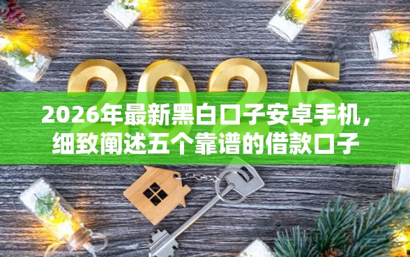 2026年最新黑白口子安卓手机，细致阐述五个靠谱的借款口子