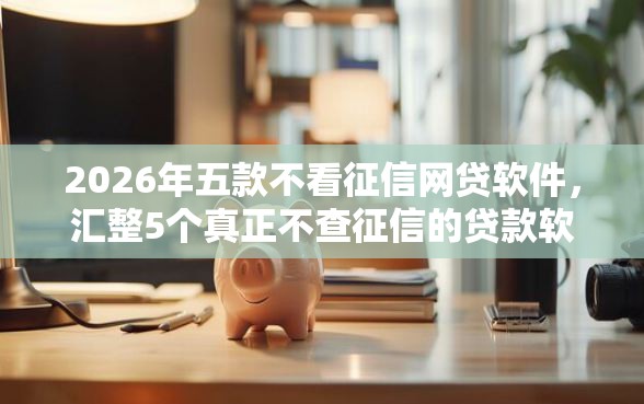 2026年五款不看征信网贷软件，汇整5个真正不查征信的贷款软件
