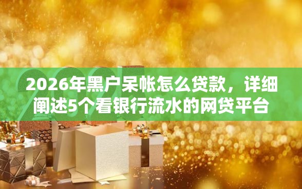 2026年黑户呆帐怎么贷款，详细阐述5个看银行流水的网贷平台
