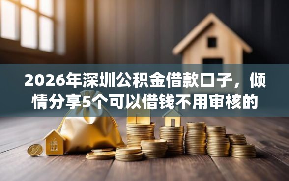 2026年深圳公积金借款口子，倾情分享5个可以借钱不用审核的app