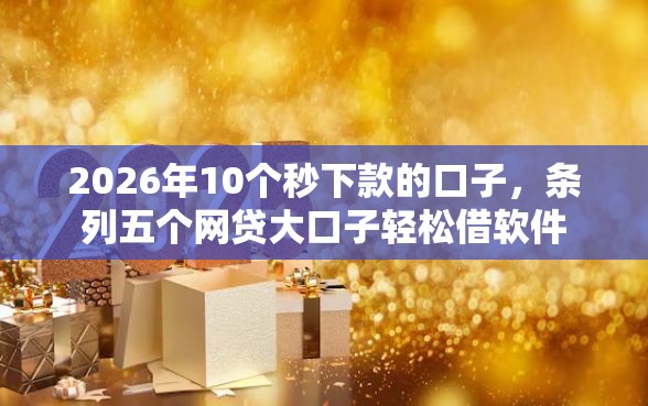 2026年10个秒下款的口子，条列五个网贷大口子轻松借软件