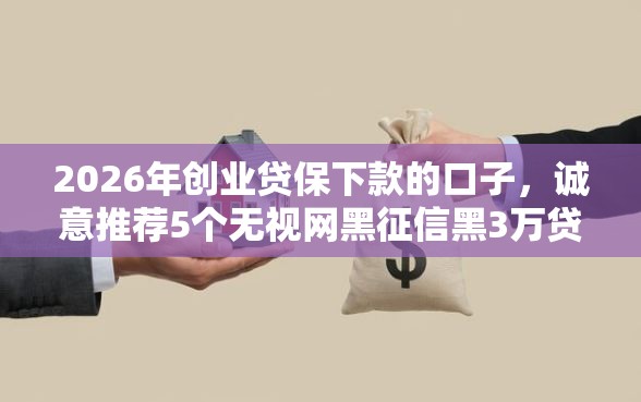 2026年创业贷保下款的口子，诚意推荐5个无视网黑征信黑3万贷款