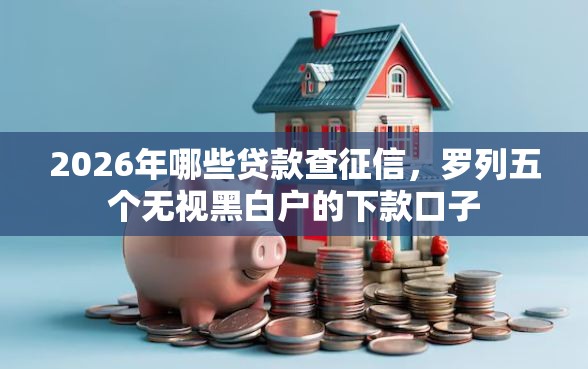 2026年哪些贷款查征信，罗列五个无视黑白户的下款口子