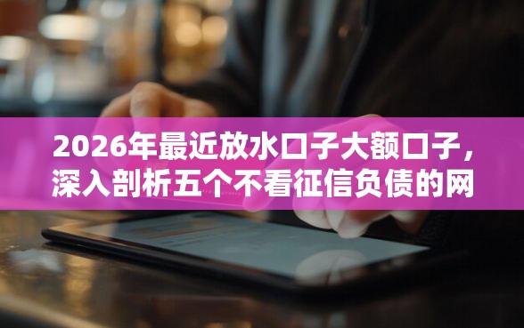 2026年最近放水口子大额口子，深入剖析五个不看征信负债的网贷百分百下款软件