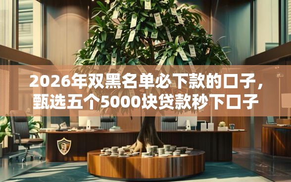2026年双黑名单必下款的口子，甄选五个5000块贷款秒下口子