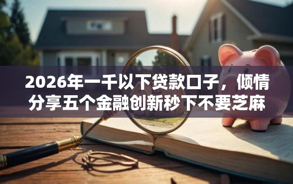 2026年一千以下贷款口子，倾情分享五个金融创新秒下不要芝麻分的平台