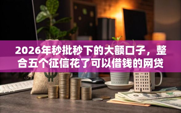 2026年秒批秒下的大额口子，整合五个征信花了可以借钱的网贷口子