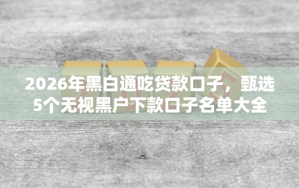 2026年黑白通吃贷款口子,甄选5个无视黑户下款口子名单大全 2026年黑白通吃贷款口子,甄选5个无视黑户下款口子名单大全