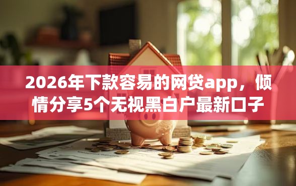 2026年下款容易的网贷app，倾情分享5个无视黑白户最新口子