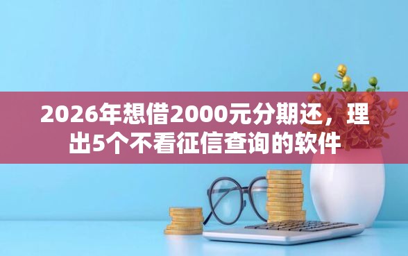 2026年想借2000元分期还，理出5个不看征信查询的软件