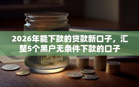 2026年能下款的贷款新口子，汇整5个黑户无条件下款的口子