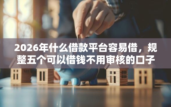 2026年什么借款平台容易借，规整五个可以借钱不用审核的口子