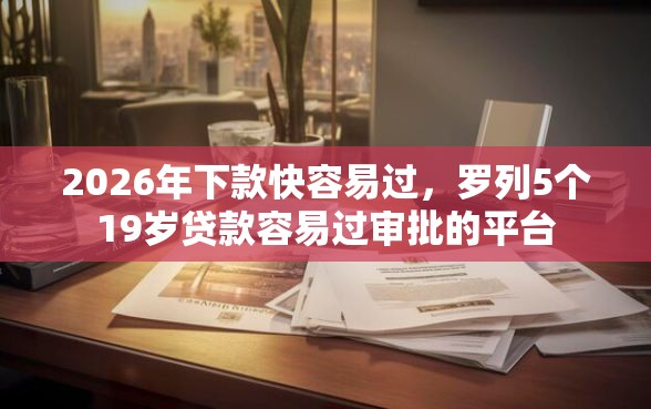 2026年下款快容易过，罗列5个19岁贷款容易过审批的平台