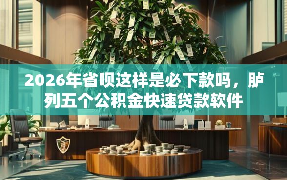 2026年省呗这样是必下款吗，胪列五个公积金快速贷款软件